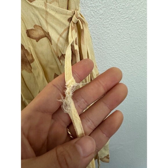 Reformation Yellow Wrap Sundress with Flutter Sleeves - Picture 9 of 9